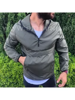 Geaca barbati de toamna kaki din fas subtire B2370 O5-1